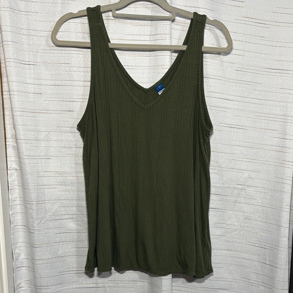 Old Navy Dark Green Ribbed Tank Top